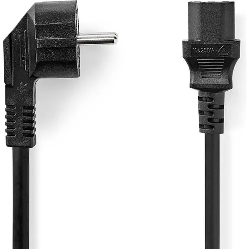 Nedis Stromkabel | Schutzkontaktstecker | IEC-320-C13 | Gerade | Gerade | Vernickelt | 3.00 m | Rund (3 m) (CEGB10000BK30)