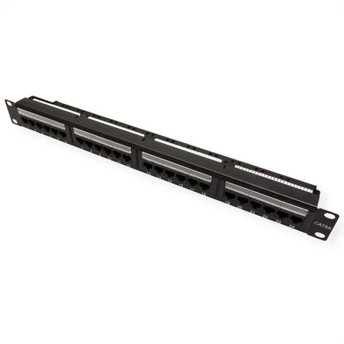 VALUE 26990357 - 24-Port Cat.6a Patchpanel - Patchpanel für 19'' Netzwerke, ideal für 10 Gigabit Ethernet, mit LSAplus-Anschluss und farbkodierter Beschriftung.