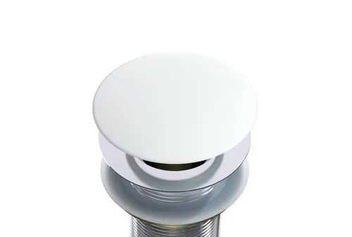 Bernstein Waschbecken Pop-up Blende - Weiß Matt aus Mineralguss - Elegante Pop-up Blende für Waschbecken, aus hochwertigem Mineralguss in Weiß Matt. Pflegeleicht und langlebig, ideal zur stilvollen Abdeckung des Ablaufventils.