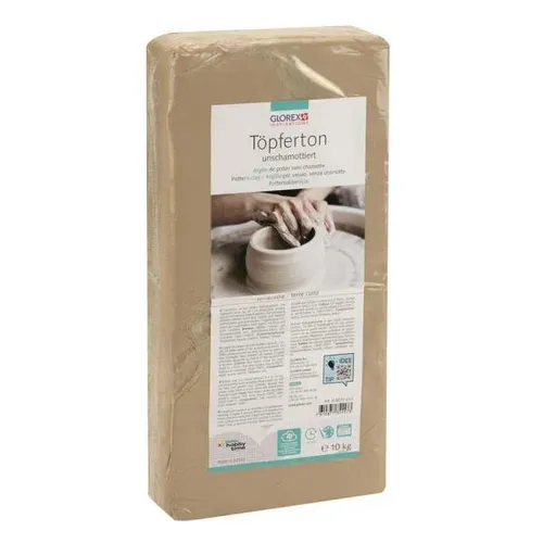 Glorex Töpferton 10 kg, weiß, unschamottiert  Knet- & Modelliermaterial