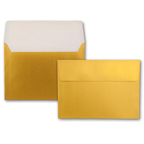 75x Briefumschläge DIN C5 Gold Metallic in gold von NEUSER PAPIER