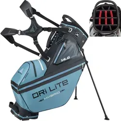 Big Max Dri Lite Hybrid Tour Standbag hellblau/schwarz - Wasserabweisendes Golf-Standbag für optimalen Komfort und Schutz, ideal für passionierte Golfer.