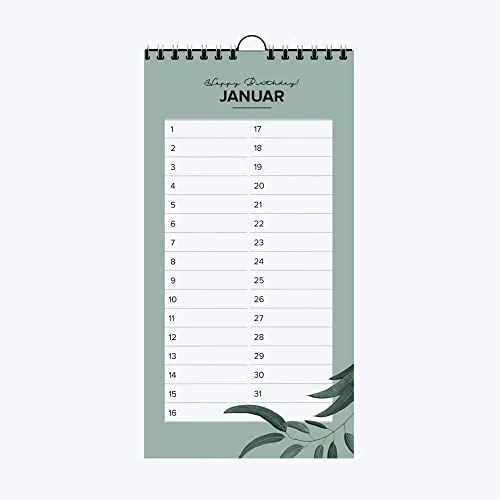 Geburtstagskalender: Ein Wandschmuck für Designliebhaber:Ein dekorativer Geburstagskalender, ohne Jahreszahl