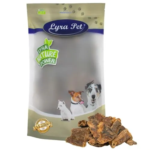 Lyra Pet® Rinderherz 1 kg - Leckerer Kausnack für Hunde - Hundefutter | Fettarmer, magerer und gut verdaulicher Snack aus 100% reinem Naturprodukt, ideal für artgerechte Fütterung und langen Kaugenuss ohne Zusatzstoffe.