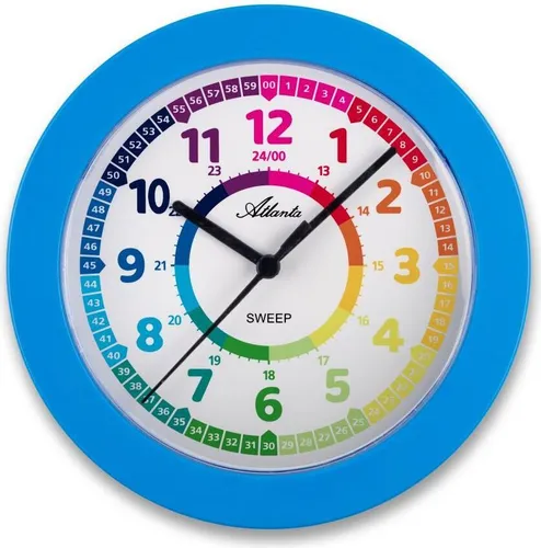 Atlanta Wanduhr für Kinder, blau, Ø 22 cm