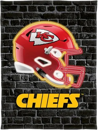 NFL Kansas City Chiefs Decke 150x200 cm Wellsoft Kuscheldecke weich flauschig warm Sofa Bett Stadion American Football Fanartikel Geschenk