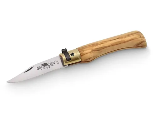Old Bear Classical Olive XS 9307/15_LU Taschenmesser - Hochwertiges Taschenmesser mit ergonomischem Olivenholzgriff, ideal für Outdoor-Aktivitäten und als stilvolles Geschenk für Natur- und Campingliebhaber.