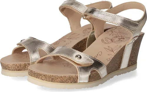 Panama Jack Damen Julia Shine Wedge Sandal, ORO B003, 42 EU in gold von Panama Jack
