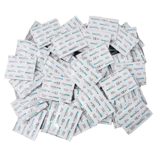 Frei Haus: 100 MedDevice Kondome ST01 - Extra starke Kondome für sicheren Schutz - Empfängnisverhütung mit 100 extra starken Latex-Kondomen (55 mm), ideal für analen Gebrauch und maximalen Schutz.
