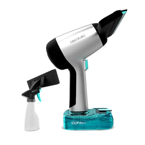 Cecotec Fensterreiniger, Fensterstaubsauger Conga Rockstar 3700 Glass Essential. 3 in 1: Sprühen, Reinigen und Absaugen, 30 Minuten Laufzeit, 220 mm Düse, Wasserauffangbehälter, 75 m².