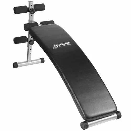 SPORTINATOR Sit Up Schrägbank klappbar - 5-fach höhenverstellbar & 200 kg belastbar - Hantelbänke mit rutschfesten Standfüßen und inkl. Widerstandsbändern für vielseitiges Training. Ideal für effektives Bauchmuskeltraining und maximale Stabilität.