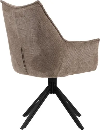 MR.DEKO Esszimmerstuhl Ginosa - Drehbarer Polsterstuhl mit Armlehnen - Eleganter Esszimmerstuhl mit bequemer Schaumstoff-Polsterung und drehbarer Funktion. Ideal für Esszimmer, Wohnküche oder Büro – für maximalen Komfort und Flexibilität.