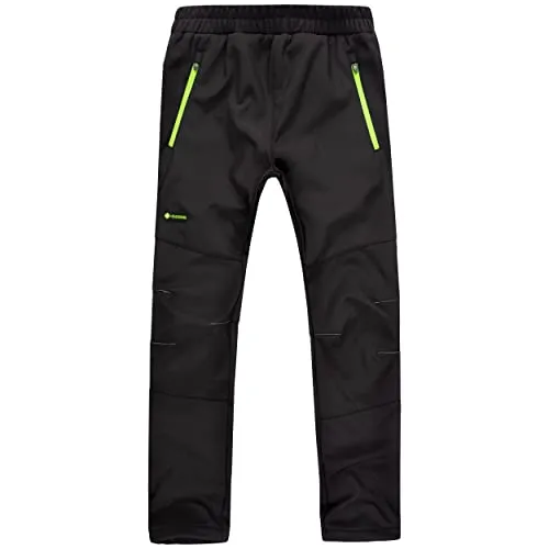 Höhenhorn Tiegun Kinder Softshellhose Schwarz/Grün Gr. 140 - Outdoor Hosen für Jungen, wasserdicht und atmungsaktiv, ideal für aktive Abenteuer im Freien mit optimaler Bewegungsfreiheit.