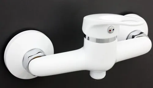 Brausearmatur Mischbatterie Wasserhahn Bad Einhebelmischer weiß Duschearmatur