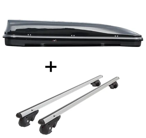 Skibox VDPFL460L + Alu Relingträger VDP004XL für Subaru Forester SH - Gepäckträger-Set mit 460 Litern Stauraum, ideal für Ski-Transport (4-5 Paar), sicher dank 3-Punkt Zentralverriegelung und montagefreundlich ohne Zusatzwerkzeug.