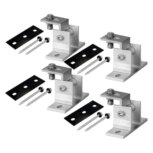 Produktbild Avoltik Solarpanel Halterung 4 Stück I hochwertige Solarmodul Halterung aus robustem Aluminium I PV Modul Halterung inkl. Dichtung & Schrauben I Aufständerung für Solarmodule mit drehbarem Winkel