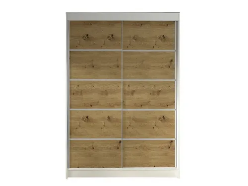 MIRJAN24 Schiebetürenschrank Lino IV - Modern und Funktional - Schwebetürenschrank Lino IV in Weiß/Artisan Eiche, mit stabilen Aluminiumgriffen und geräumigen Einlegeplatten für optimalen Stauraum. Ideal für jeden modernen Kleiderschrank!