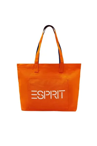 Esprit Shopper Logo EW Tote - Stylischer Shopper aus 100% Baumwolle, leicht und geräumig mit praktischem Zipperfach – ideal für den Alltag und Einkaufsbummel.