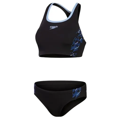 SPEEDO Damen Bikini Womens Placement 2 Piece - Bademode mit Racerback-Design für optimale Beweglichkeit. Der schnelltrocknende Endurance+ Stoff bietet Langlebigkeit und hohe Chlorbeständigkeit, perfekt für ambitionierte Schwimmerinnen.