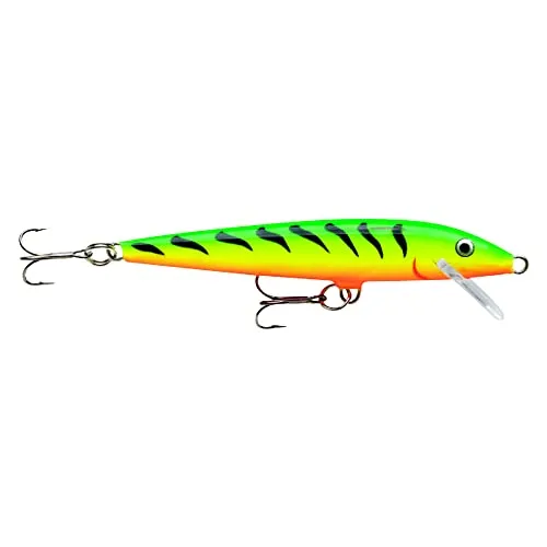 Rapala - Original Floater Angelköder - Angelzubehör aus Balsaholz - Süßwasser Spinnköder - Lauftiefe 0.9-1.5m - Fischköder 9cm, 5g - Hergestellt in Estland - Firetiger