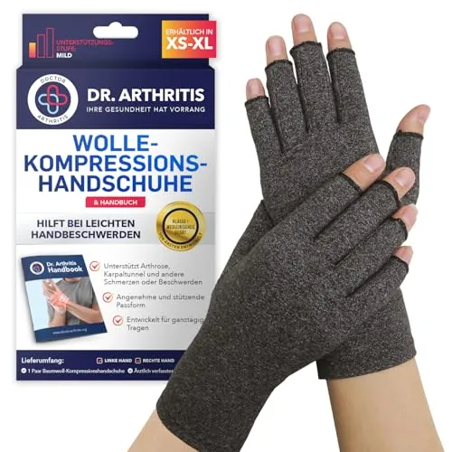 Dr. Arthritis Kompressionshandschuhe für Arthritis, fingerlos, S