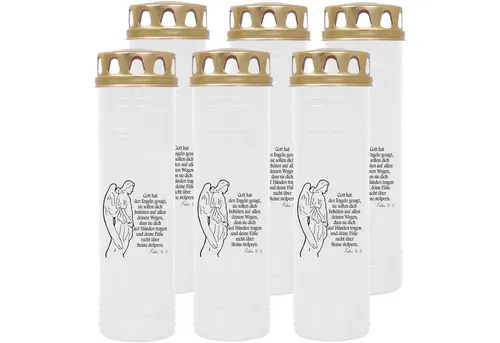 HS Candle Grabkerze 170h Brenndauer (6-tlg), H26cm x Ø7cm, wind- & wetterfest, sofort einsatzfähig