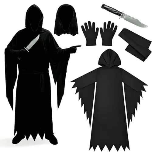 Aicerous Halloween Schrei Kostüm mit Maske und Dolch