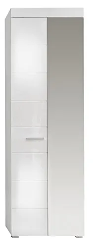 trendteam Garderobenschrank Amanda in Weiß - Moderne Garderobe für Erwachsene, mit 6 Regalfächern und Spiegel, ideal für Flur oder Diele, freistehend und platzsparend.