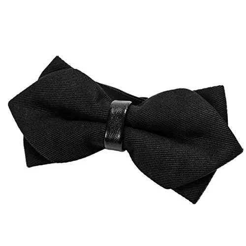 DonDon spitze Herren Fliege Schleife im Retro Look mit Haken gebunden vorgebunden und längenverstellbar schwarz