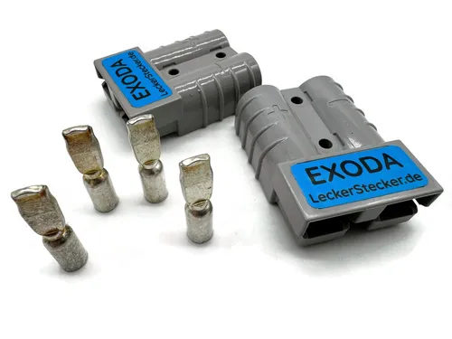 eXODA Kabelverbinder-Sortiment Batterie Set, 2 Stecker, bestehend aus jeweils 1x Gehäuse und 2x Kontakte