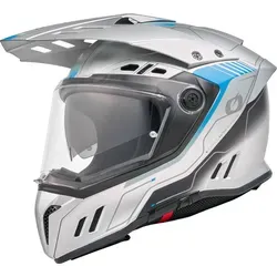 Oneal SIERRA RS ECHO Enduro Helm, grau-blau, Größe XS - Motorradhelm mit 2 Außenschalen und 3 EPS für maximale Sicherheit und perfekten Sitz, ideal für Enduro-Fahrer, die Wert auf Kontrolle und Komfort legen.
