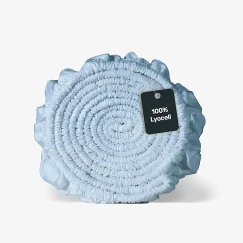 twenty:three Lyocell Spannbettlaken 160x200 cm Ice Sky - 100% Tencel - Gewonnen aus Eukalyptus - Hochwertig - Nachhaltig - Atmungsaktiv - Luxus - Hypoallergen