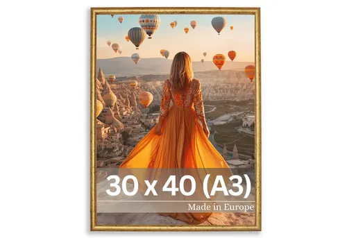 Victor (Zenith) Bilderrahmen David, Bilderrahmen Gold 30x40 cm (A3), Bilderrahmen Art Deco