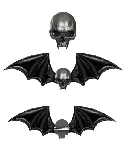 Horror-Shop Dekoobjekt Fledermaus Totenkopf Haarklammer