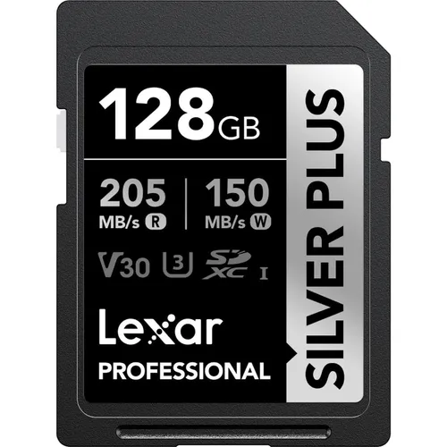 Lexar Professional SILVER PLUS (128 GB, SDXC, U3, UHS-I) (LSDSIPL128G-BNNNU)