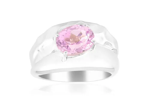 Cavill Solitärring Cavill Ring 2,295 ct Kunzit Rosa Oval 925 Sterlingsilber Damen (1-tlg)