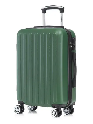 YONSLY Koffer Suitcase M, Dunkelgrün - Robuster Hartschalenreisekoffer mit 4 leisen 360°-Rollen und sicherem Zahlenschloss. Ideal für Reisen und den täglichen Gebrauch, bietet er hohen Komfort und zuverlässigen Schutz für Ihre Gegenstände.