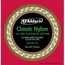 D'Addario EJ27N-1/2 Classics Silver Wound/Clear Nylon