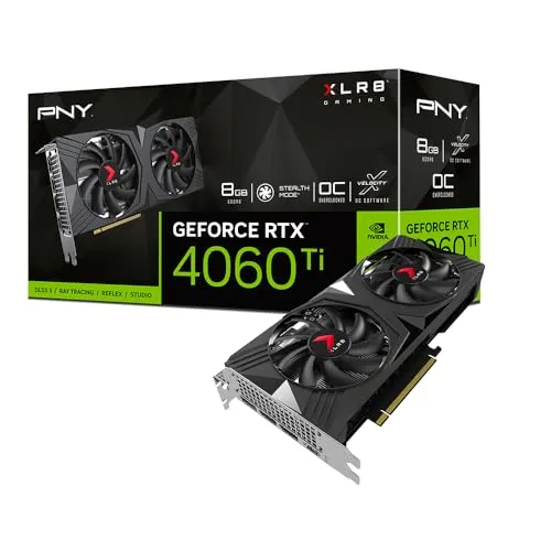 PNY GeForce RTX™ 4060 Ti 8GB XLR8 Gaming Verto - Grafikkarten mit NVIDIA DLSS 3 für beeindruckende Gaming-Performance und realistische Grafiken, ideal für Gamer, die höchste Ansprüche haben.