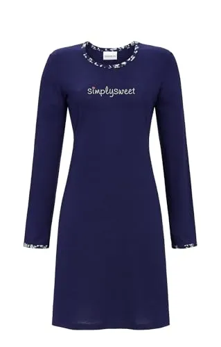 Ringella Nachthemd Sleepshirt mit Motivdruck - Weiches Sleepshirt aus reiner Baumwolle mit stylischem Letterprint. Der Rundhalsausschnitt und die Kontrastrollierungen sorgen für einen modernen Look, ideal für entspannte Nächte.