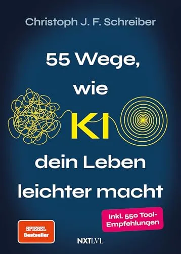Wege wie KI dein Leben leichter macht 55 - Wirtschaftsratgeber mit 50 praktischen Anwendungen der Künstlichen Intelligenz, die Effizienz steigern und den Alltag erleichtern – von smarten Assistenten bis zu Bildbearbeitungs-Tools.