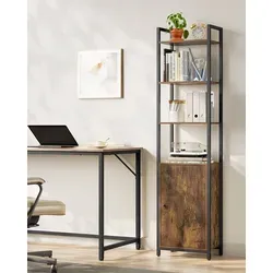 VASAGLE Bücherregal, 6 Ebenen, Regal, Standregal mit Türen in schwarz von VASAGLE