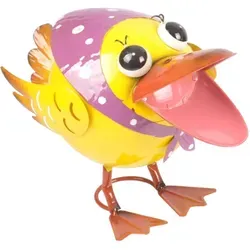 Garten Dekofigur Bunter Vogel Aus Metall Gartendeko Gartenfigur Metalldeko - Vogel Gelb - Buri