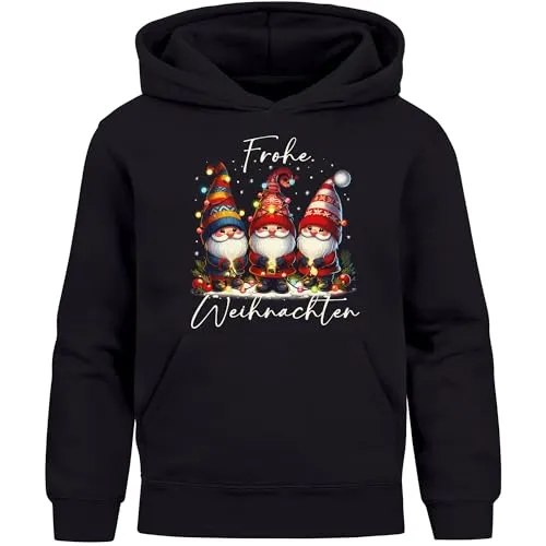 MoonWorks® Kinder Hoodie Wichtel Weihnachtsoutfit Schwarz 98 - Niedlicher Wichtel-Aufdruck: Unser Kinderhoodie begeistert mit festlichem Design und sorgt für gute Laune in der Adventszeit. Ideal für jeden Anlass – von der Schulfeier bis zum Winterspaziergang. Weiches Material für höchsten Tragekomfort!