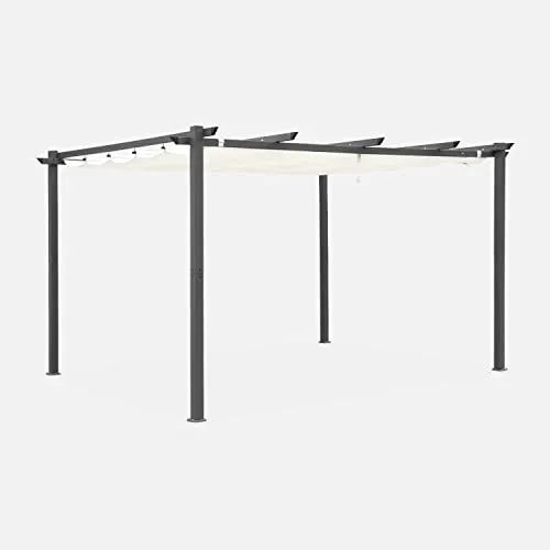 Aluminium Pergola Isla 3x4m mit Ecru Tuch