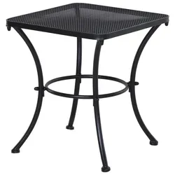 Schwarzer Beistelltisch – Metall Gartentisch für Balkon und Terrasse, 45x45x50cm