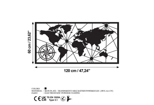 Stilvolles schwarzes Wandaccessoire aus Metall, 60 x 120 cm - Modernes Wandbehang aus hochwertigem Metall für Jugendliche, verleiht jedem Raum einen eleganten Look und ist ein echter Hingucker.