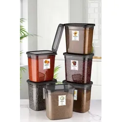 Hermia Concept, BNMPEGYAR06-20, Aufbewahrungsbox-Set (6-teilig), 100 % KUNSTSTOFF, Anthrazit, 16 x 11,5 x 16,5 cm - Grau