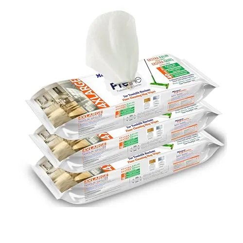 Preline Bodenwischtücher für Mopp Feuchte Bodentücher Weißer Seifenduft Extra Groß & Dick Für Fliesen Laminat Holz & Vinyl Effektiv gegen Staub Schmutz & Haare Einfache Reinigung, 40 Tücher (3)