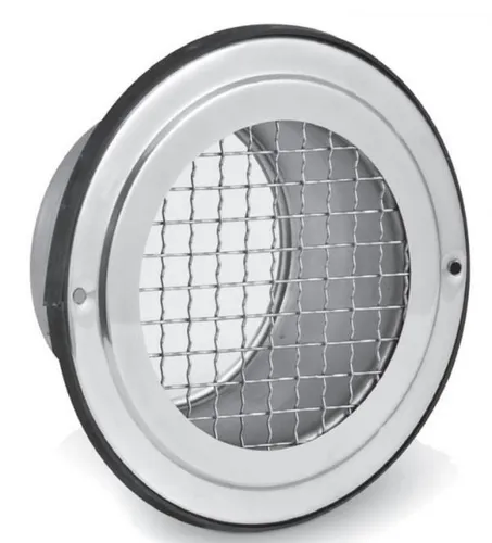 Außengitter mit Lochgitter Edelstahl Wetterschutzgitter Lüftungsgitter DN 100 mm
